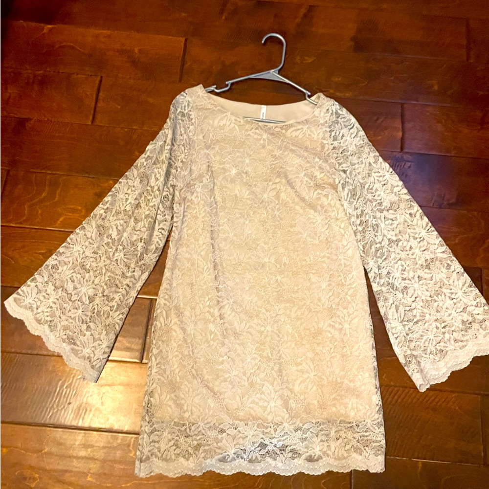 Audrey 3 + 1 cream lace dress